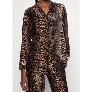 The Kooples Leopard Print Button-Up Shirt Size US M / FR 2 MSRP $315 NWT